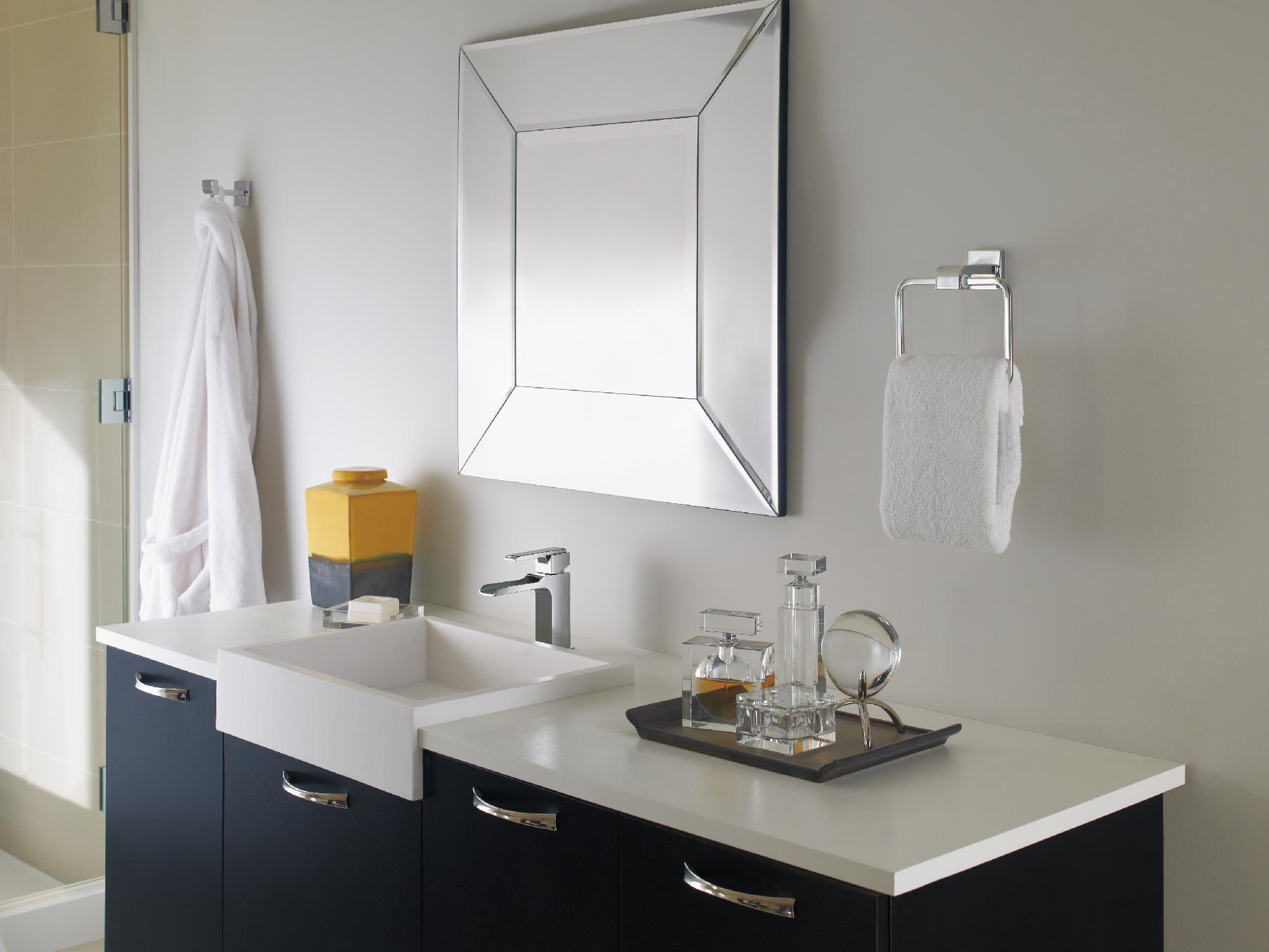 Ara Towel Ring Matte Black 77546BL Delta Plumbing Online Canada