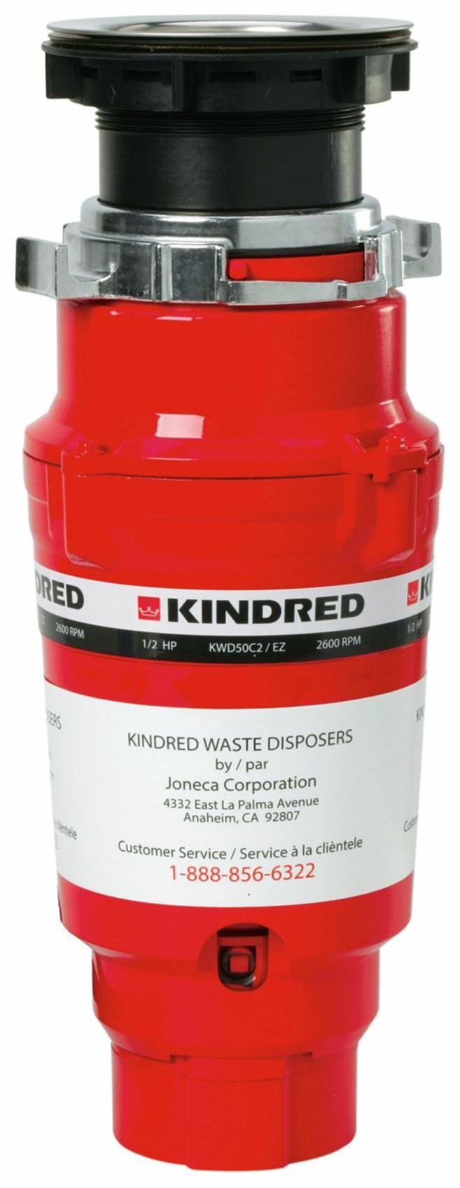 Kindred KWD50C2EZ Continuous Feed 1/2 HP Waste Disposer Plumbing