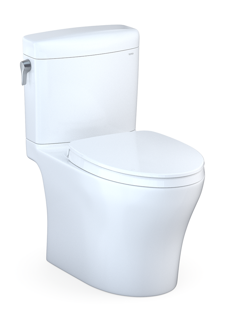 Toto MS436124CEMFG#01 Aquia IV Cube Two-Piece Elongated Dual Flush 1.28 and  0.8 GPF Universal Height Toilet with CEFIONTECT, WASHLET+ Ready - Cotton 