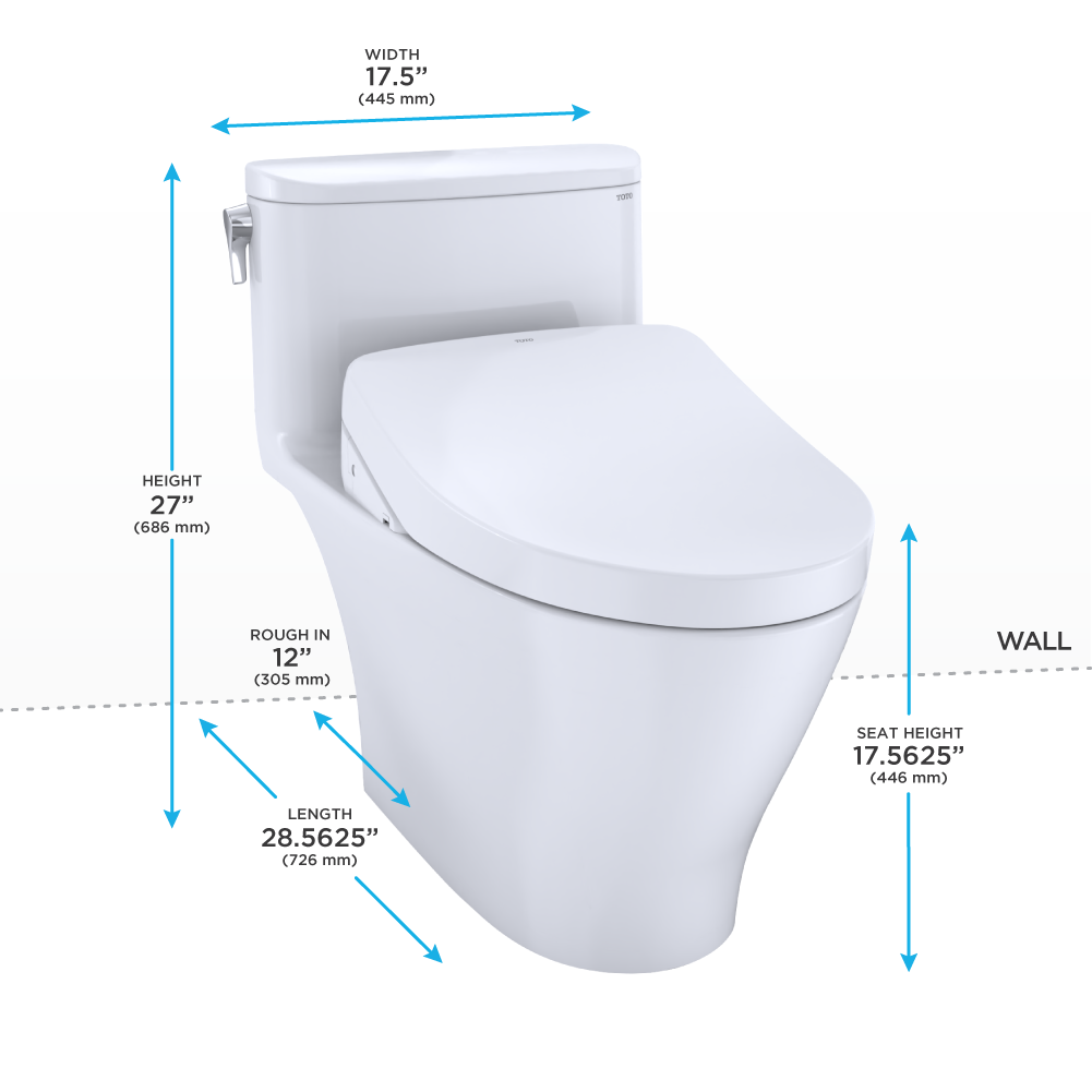 WASHLET®+ Nexus® One-Piece Elongated 1.28 GPF Toilet with Auto Flush S550e  Contemporary Bidet Seat - Cotton White